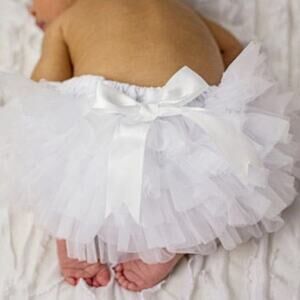 Baby Girl ruffle tutu bloomers diaper cover nwt white 0-3, 3-6, 6-9  9-12 months